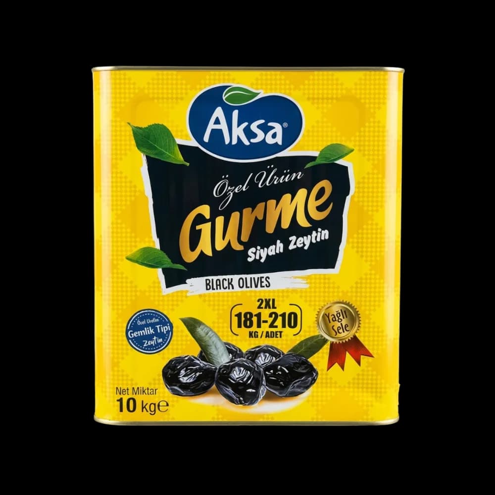 Aksa Aksa Siyah Zeytin 181-210 Gurme 10 kg