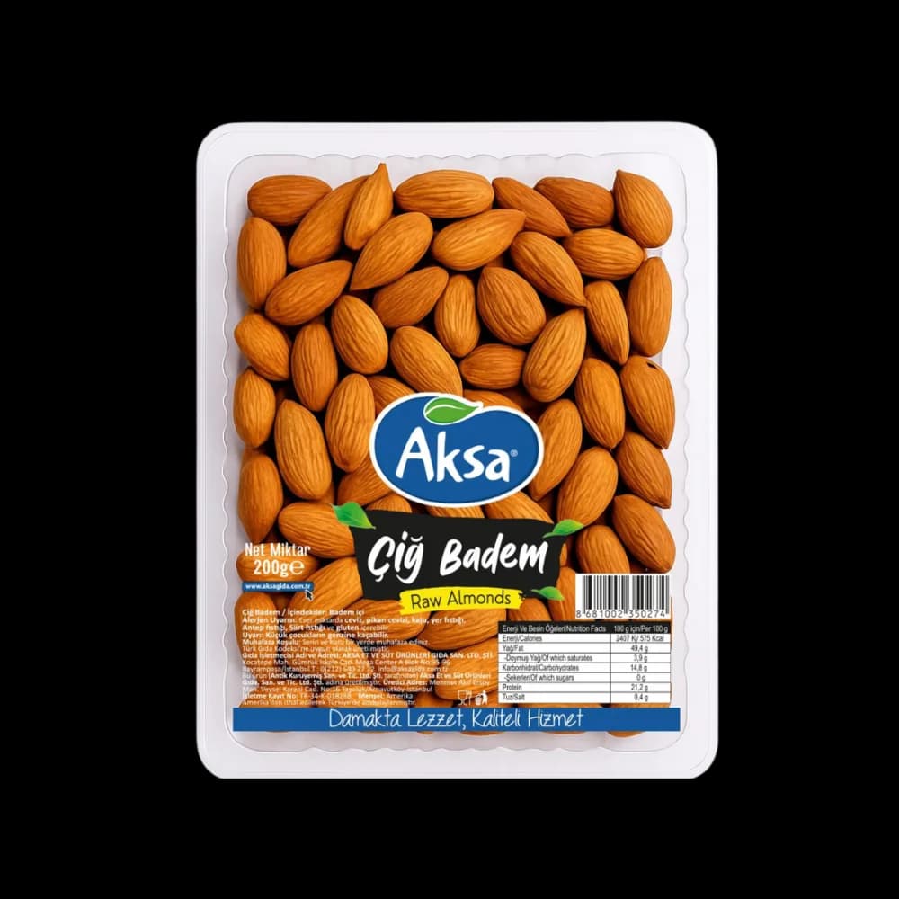 Aksa Aksa Ky. Çiğ Badem 200 gr