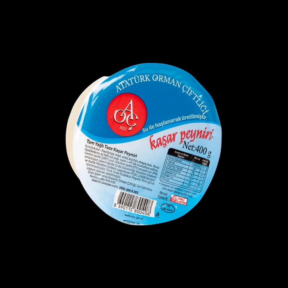 Atatürk Orman Çiftliği A.O.Ç Taze Kaşar Peyniri 400 gr