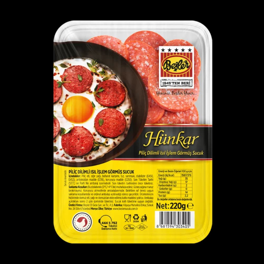 Beşler Beşler Piliç Sucuk Dilimli 220 gr
