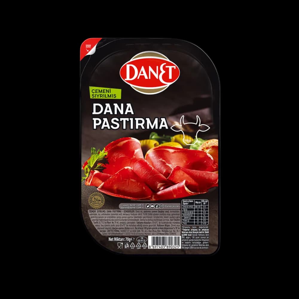 Danet Danet Pastırma Çemensiz Dilimli 70 gr