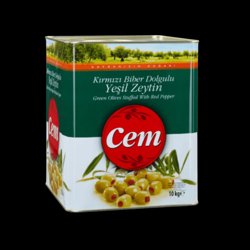 Cem Cem Yeşil Zeytin Biber Dolgulu (101-120) 10 kg