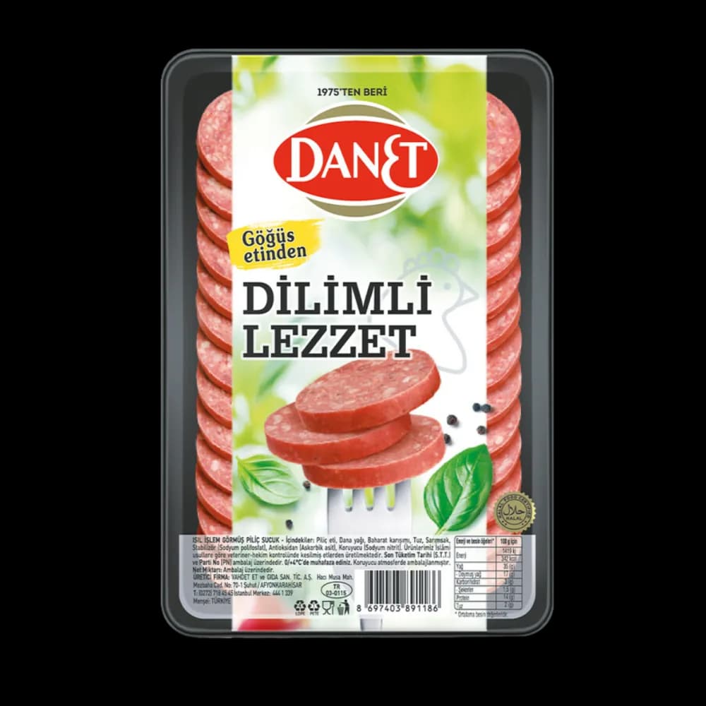Danet Danet Sucuk Piliç Dilimli 250 gr