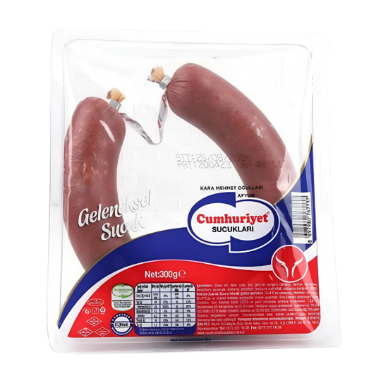 CUMHURİYET DANA SUCUK TEKLİ KVT 300 GR 