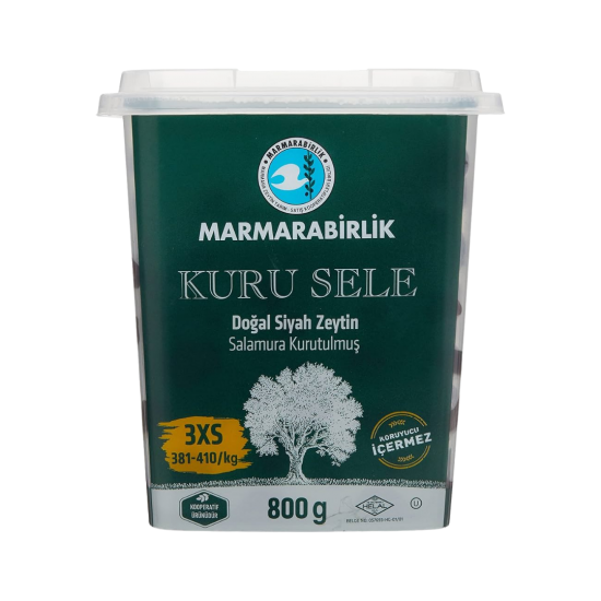 MARMARA BİRLİK  SİYAH ZEYTİN KURU SELE 800 GR  MARMARA BİRLİK  SİYAH ZEYTİN KURU SELE 800 GR