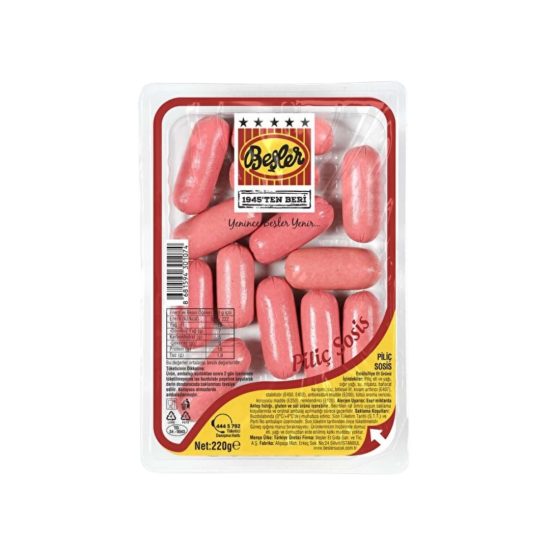 BEŞLER SOSİS PİLİÇ KOKTEYL 220 GR  BEŞLER SOSİS PİLİÇ KOKTEYL 220 GR