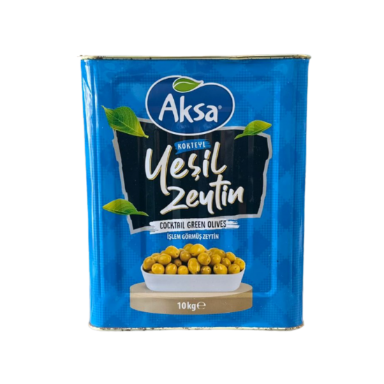 AKSA YEŞİL ZEYTİN KOKTEYL (101-120) 10 KG  AKSA YEŞİL ZEYTİN KOKTEYL (101-120) 10 KG