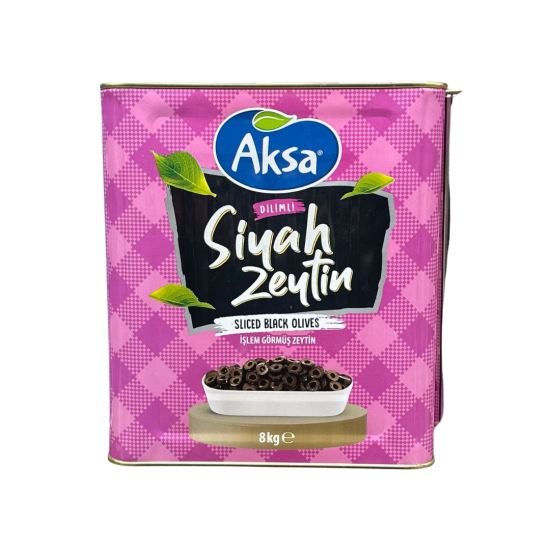 AKSA SİYAH ZEYTİN DİLİMLİ 8 KG 