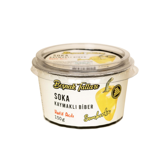 BOŞNAK SOKA KAYMAKLI BİBER 150 GR  BOŞNAK SOKA KAYMAKLI BİBER 150 GR