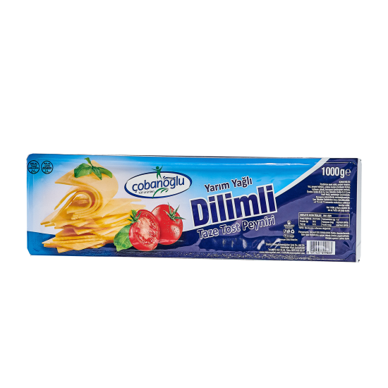 ÇOBANOĞLU KAŞAR YARIM YAĞLI DİLİMLİ 1000 GR  ÇOBANOĞLU KAŞAR YARIM YAĞLI DİLİMLİ 1000 GR