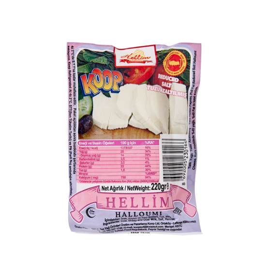KOOP HELLİM PEYNİR AZ TUZLU 220 GR 