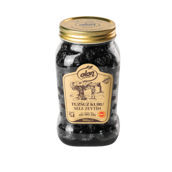 ALAN SİYAH ZEYTİN TUZSUZ KURU SELE PET 900 GR 