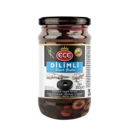 ECE SİYAH ZEYTİN DİLİMLİ 320 GR  ECE SİYAH ZEYTİN DİLİMLİ 320 GR