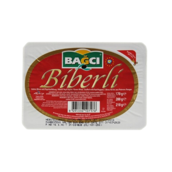 BAĞCI YEŞİL ZEYTİN BİBERLİ PAKET 200 GR 