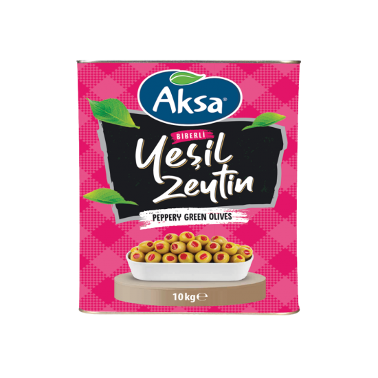 AKSA YEŞİL ZEYTİN BİBERLİ (120-140) 10 KG