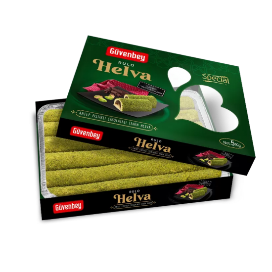 GÜVENBEY HELVA FISTIKLI RULO 5 KG  GÜVENBEY HELVA FISTIKLI RULO 5 KG