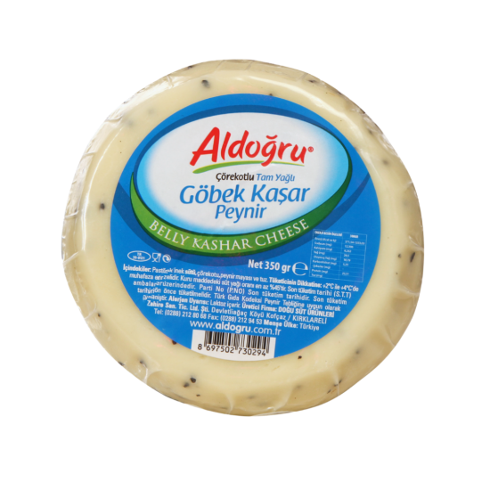 ALDOĞRU KAŞAR GÖBEK ÇÖREKOTLU 350 GR  ALDOĞRU KAŞAR GÖBEK ÇÖREKOTLU 350 GR