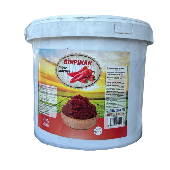 BİNPINAR BİBER SALÇASI ACI 19 KG BİNPINAR BİBER SALÇASI ACI 19 KG