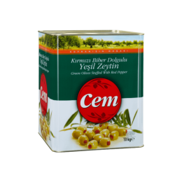 CEM YEŞİL ZEYTİN BİBER DOLGULU 201-260 10 KG 