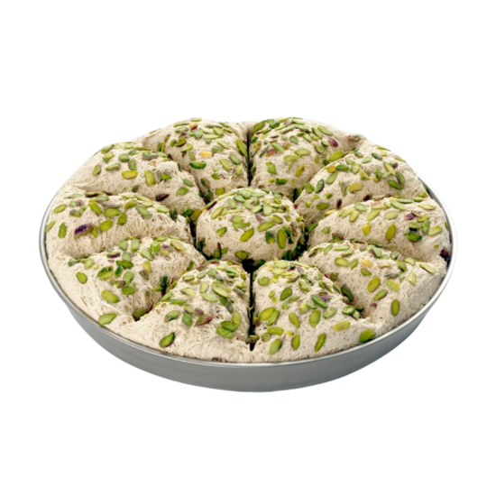 ŞAHİNOĞLU HELVA FISTIKLI DİLİMLİ TEPSİ 5 KG  ŞAHİNOĞLU HELVA FISTIKLI DİLİMLİ TEPSİ 5 KG