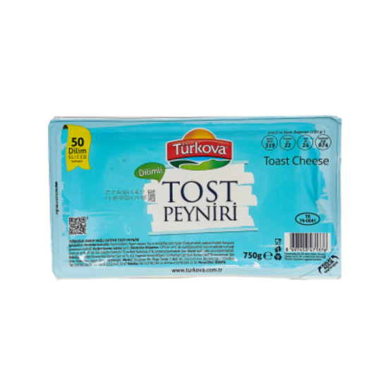 TÜRKOVA TOST PEYNİRİ DİLİMLİ 750 GR  TÜRKOVA TOST PEYNİRİ DİLİMLİ 750 GR
