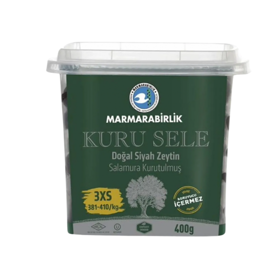 MARMARA BİRLİK SİYAH ZEYT KURU SELE 400 GR MARMARA BİRLİK SİYAH ZEYT KURU SELE 400 GR