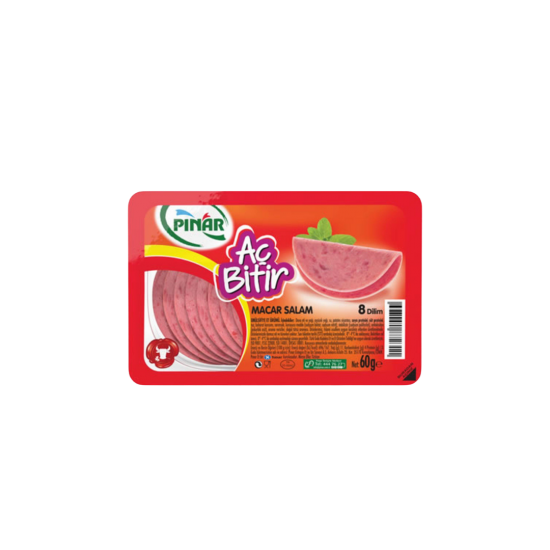 PINAR AÇ BİTİR MACAR SALAM 60 GR (KOLİ İÇİ 15 AD)