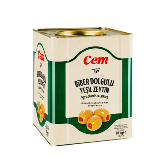 CEM YEŞİL ZEYTİN BİBER DOLGULU (121-140) 10 KG
