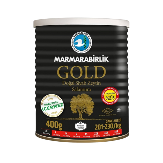 MARMARA BİRLİK  SİYAH ZEYTİN GOLD 400 GR  MARMARA BİRLİK  SİYAH ZEYTİN GOLD 400 GR