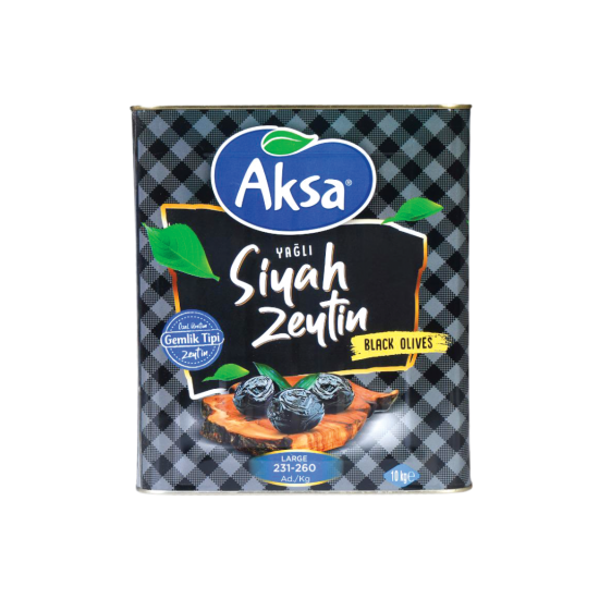 AKSA SİYAH ZEYTİN 230-260  SİYAH TNK 10 KG