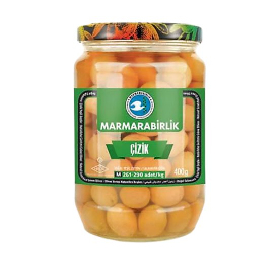 MARMARA BİRLİK  YEŞİL ZEYTİN ÇİZİK 400 GR 